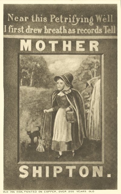 Skilt fra Mother Shipton Inn, Knaresborough, Yorkshire av English School